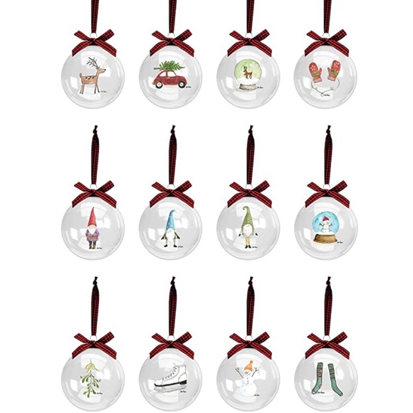SALE Rae Dunn Glass Christmas Ornaments - Picture 3 of 4